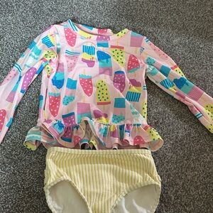Colorful Ruffle Butts Ice Pop Kids Swim Set
